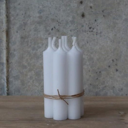 White Short Dinner Candle Bundle x5