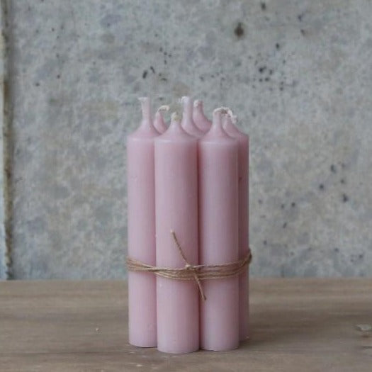 Pastel Pink Short Dinner Candle Bundle x5