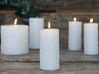 Thumbnail for Cream Rustic Glitter Pillar Candle