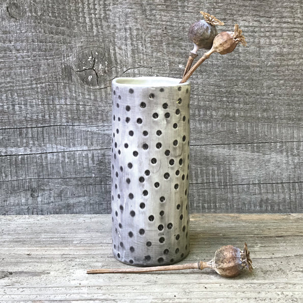 Medium Hand Painted Vase with Dimpled Spot