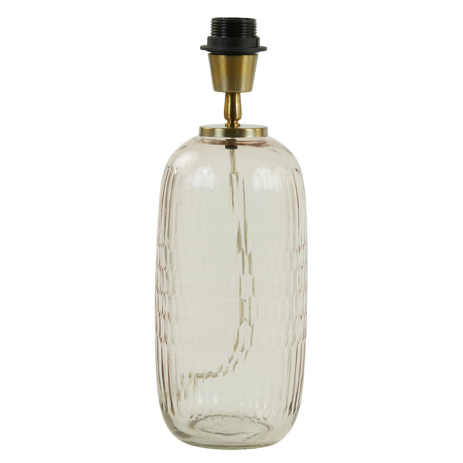Dilano Light Pink Dimpled Glass Lamp Base - Oval