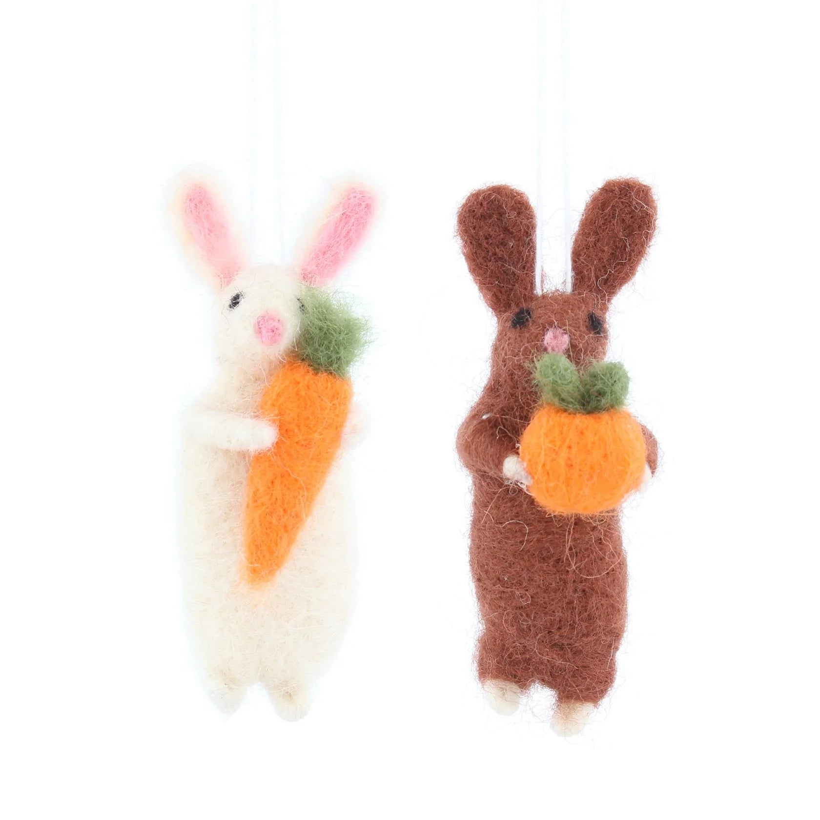 Wooly Rabbit with Carrot Decoration