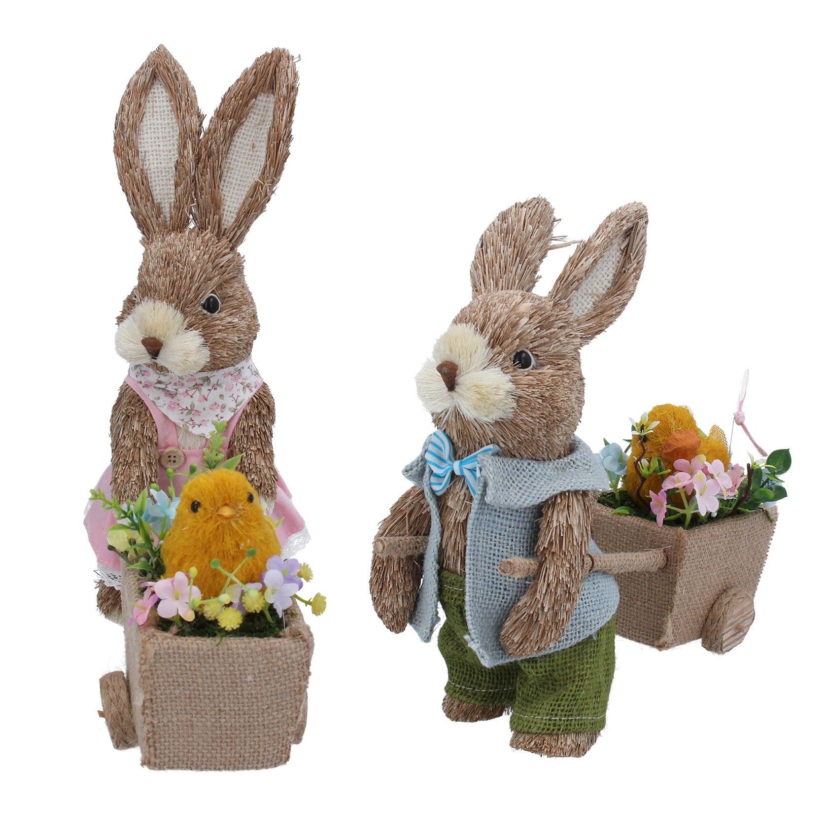 Bristle Mr & Mrs Bunny with Cart