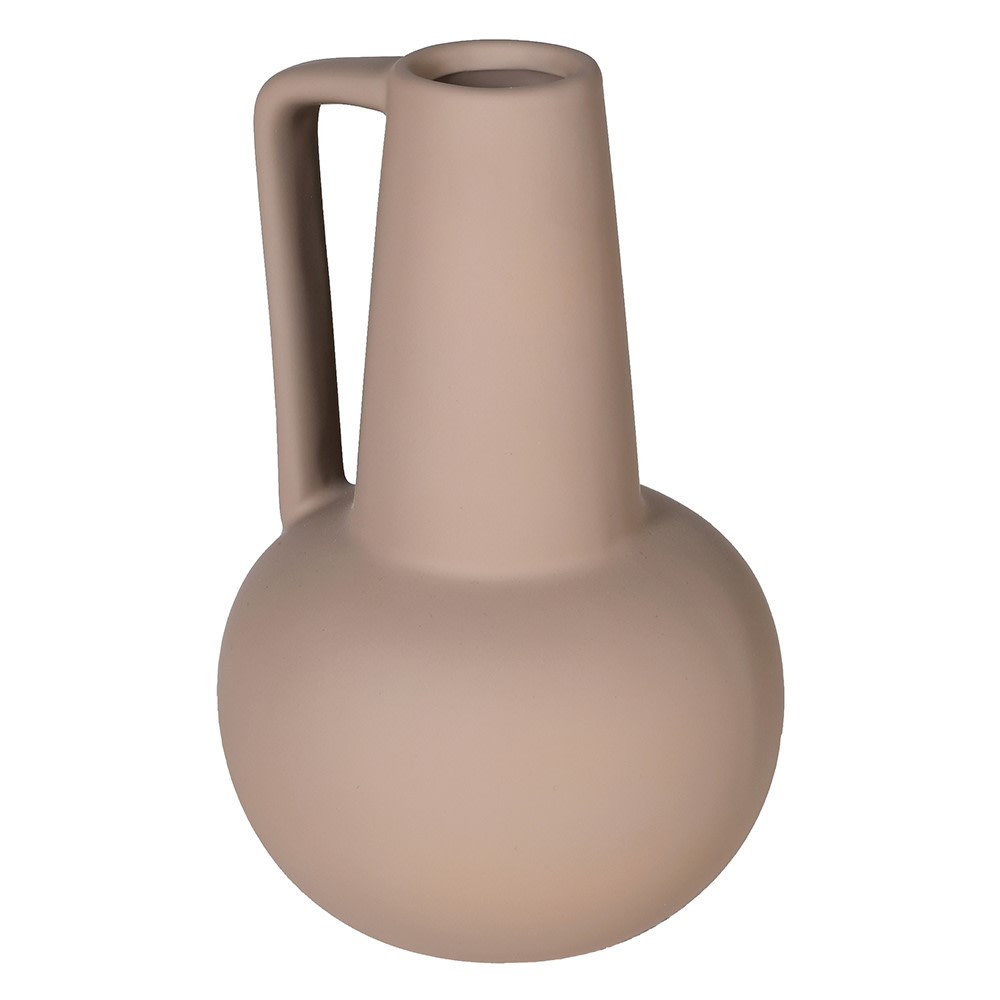 Beige Ceramic Vase with Handle