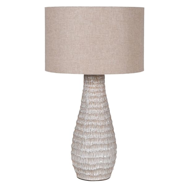 Beige Textured Table Lamp