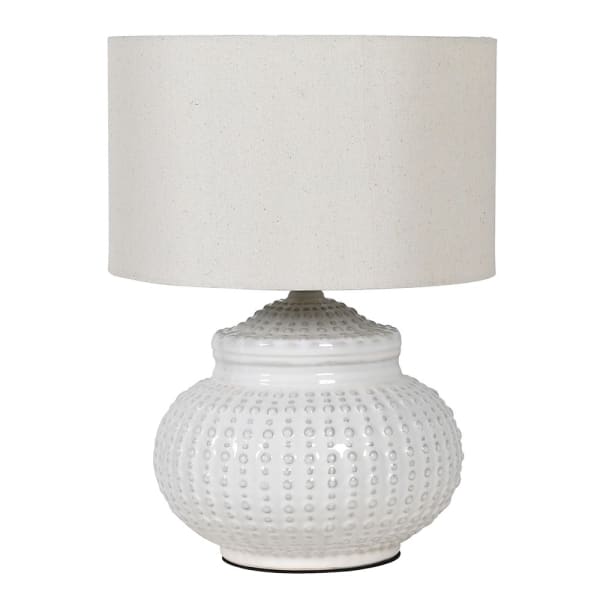 Cream Dimple Lamp with Shade