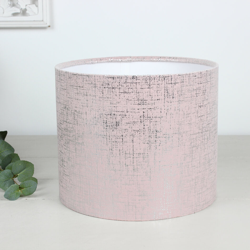 Adelphi Baby Pink Sparkle Velvet Drum Lampshade