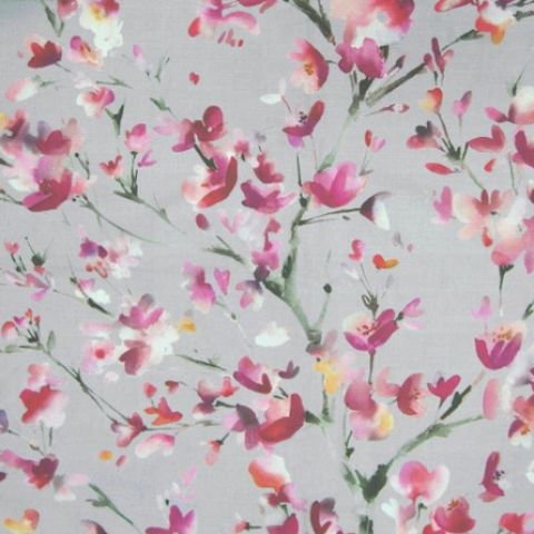 Belsay Peony Silver Roman Blind
