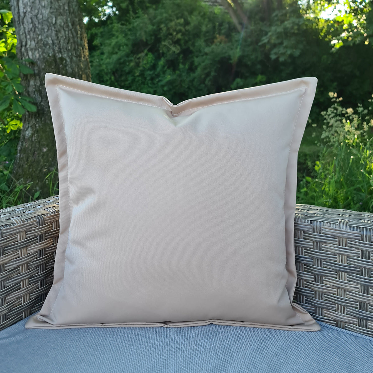 Sand Oxford Edge Square Water Resistant Cushion