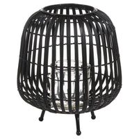 Thumbnail for Black Rattan Bulbous Lantern