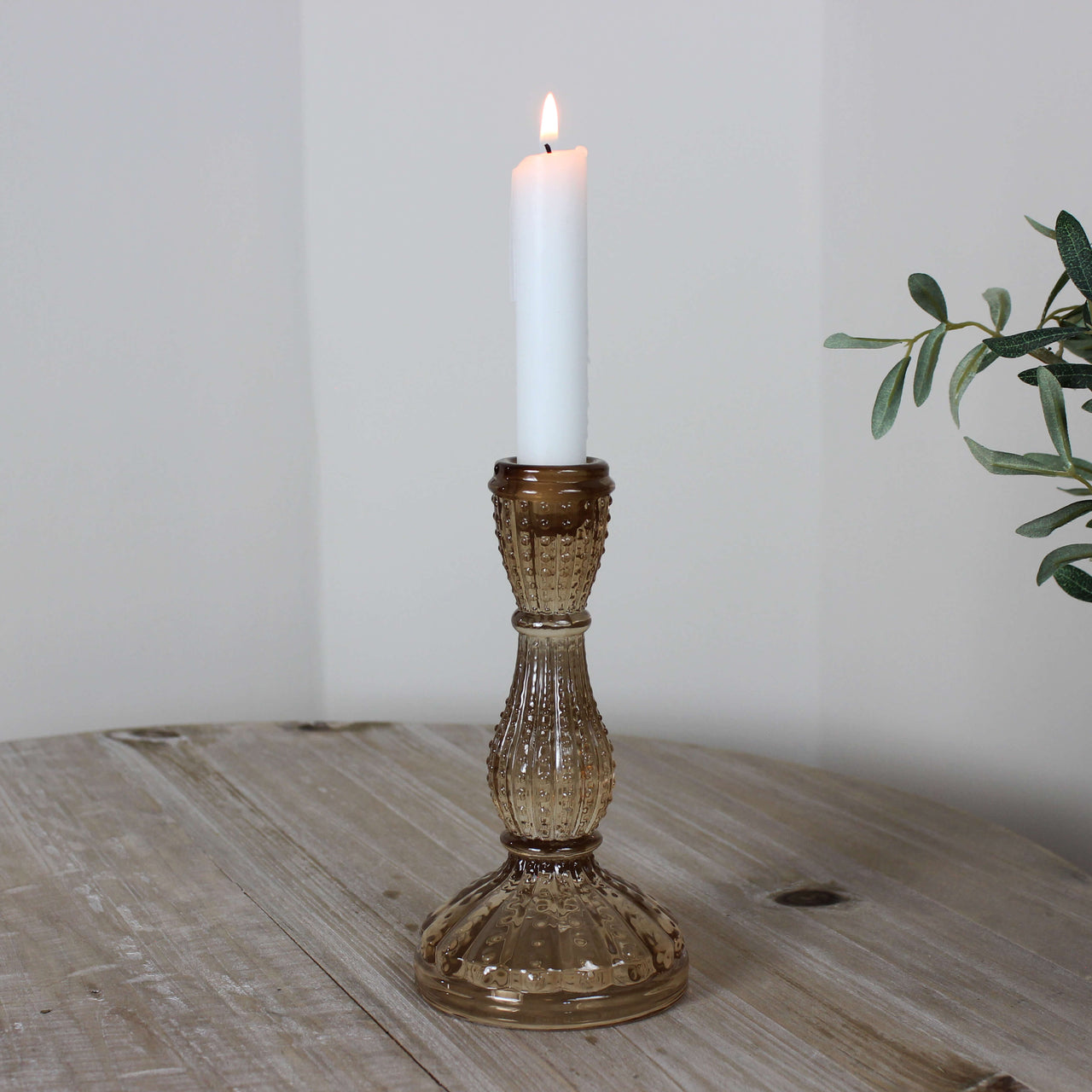 Light Gold Glass Candle Holder