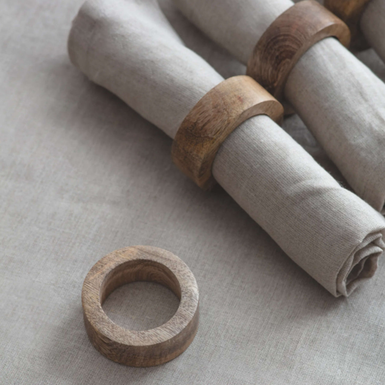Set of 4 Mango Wood Napkin Holders