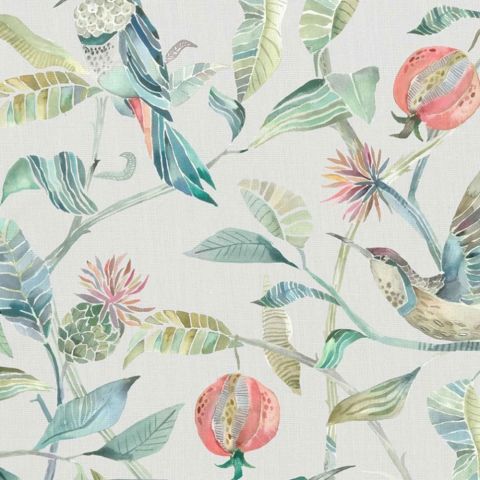 Colyford Pomegranate Silver Curtains