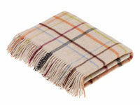 Thumbnail for Bronte by Moon Beige Multi Windowpane Lambswool Throw
