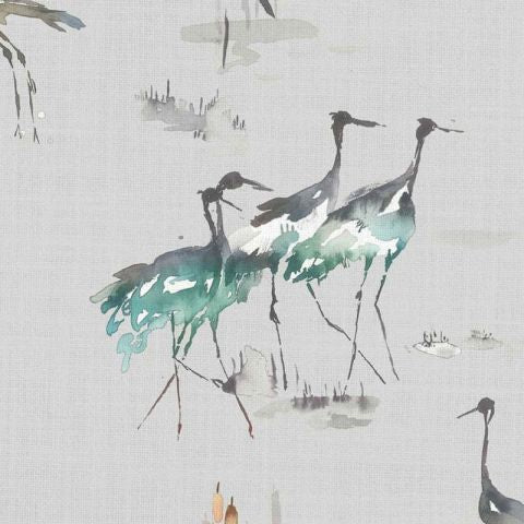 Cranes Cobalt Roman Blind