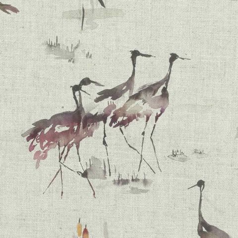 Cranes Tourmaline Linen Roman Blind
