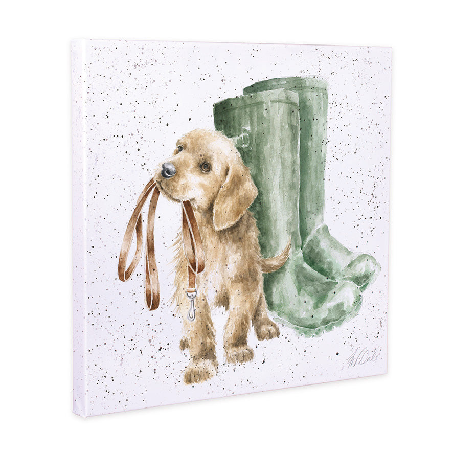 Hopeful Labrador Puppy 20cm Canvas Print