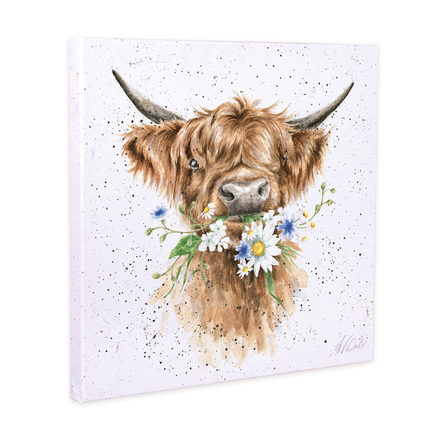 Wrendale Highland Cow Canvas Daisy Coo