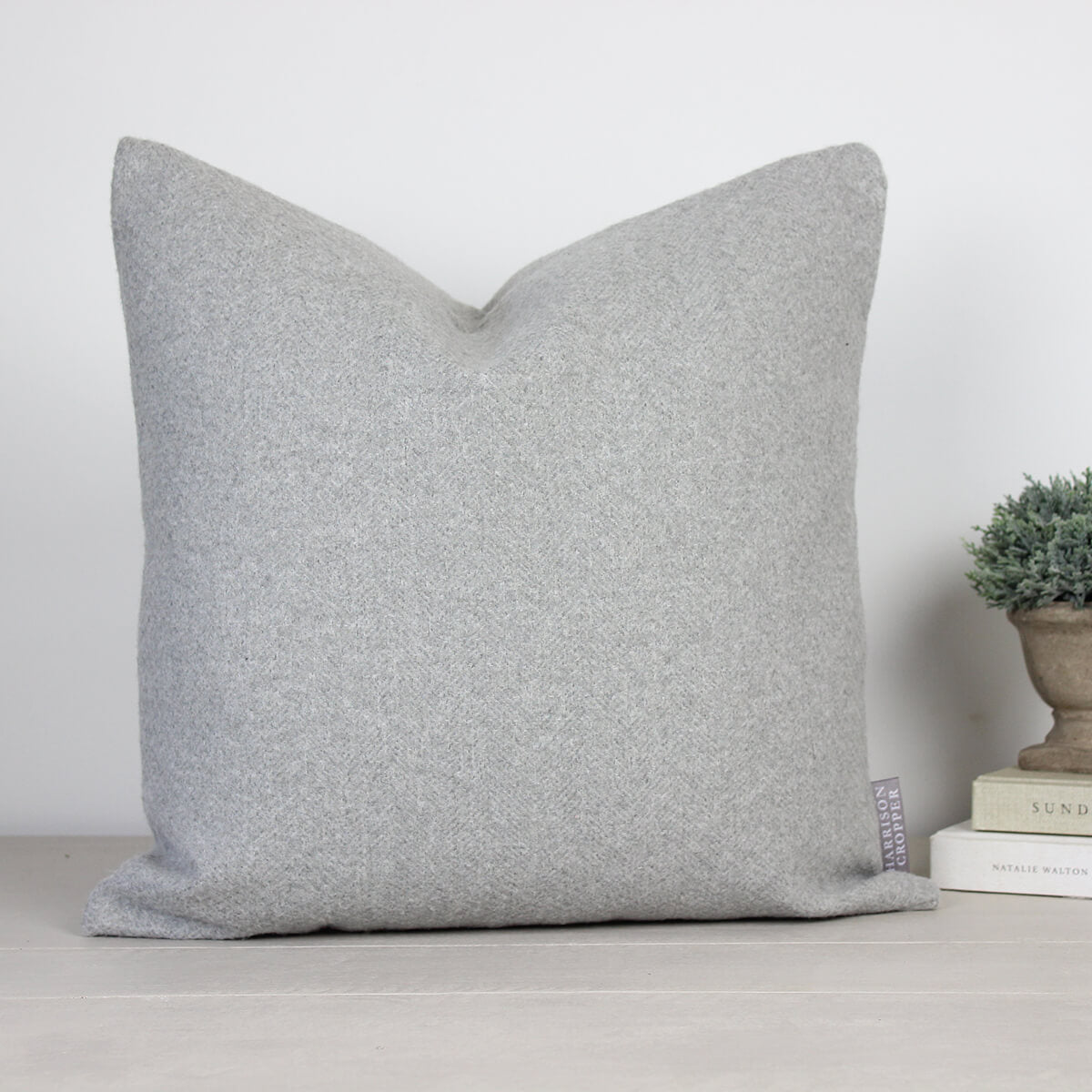 Carnegie Dove Grey Herringbone Cushion