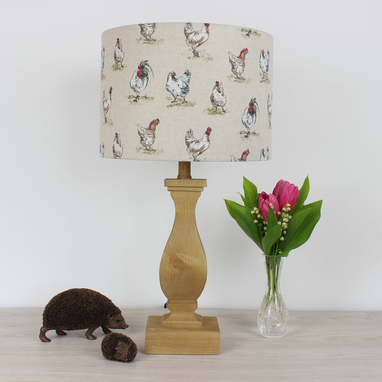 Chickens & Cockerel Country Drum Lampshade