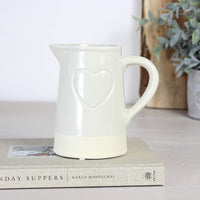 Thumbnail for Cream Embossed Heart Jug