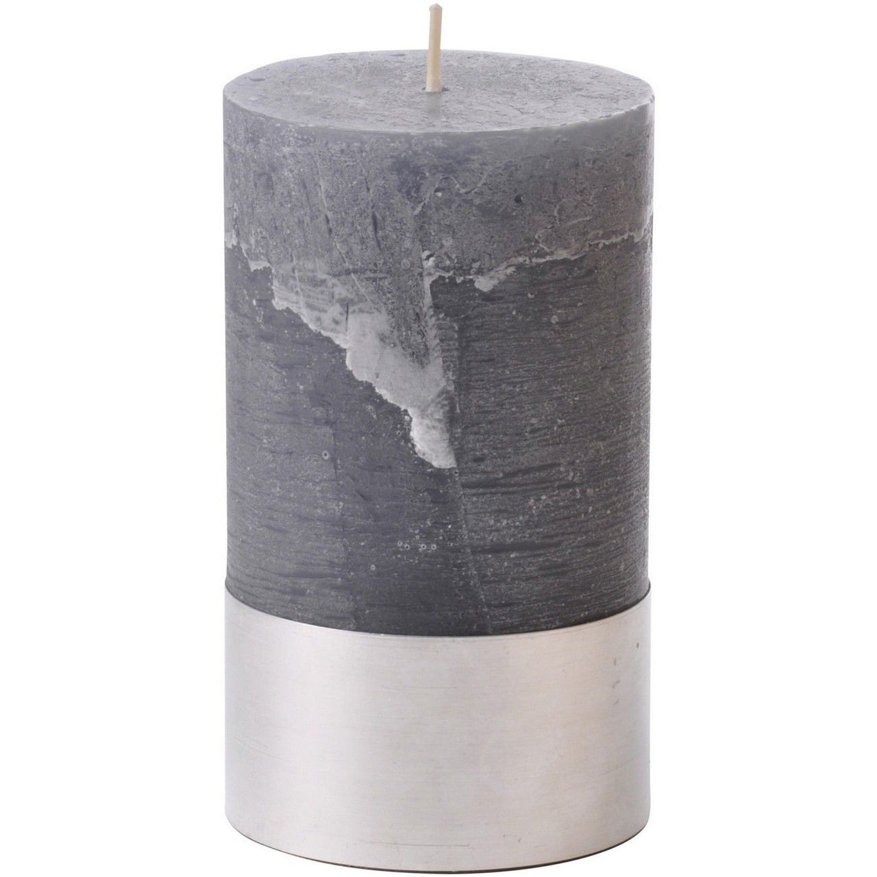 Libra Dark Grey Rustica Pillar Candle 7x12cm