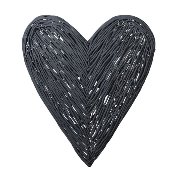 Charcoal Wicker Wall Heart