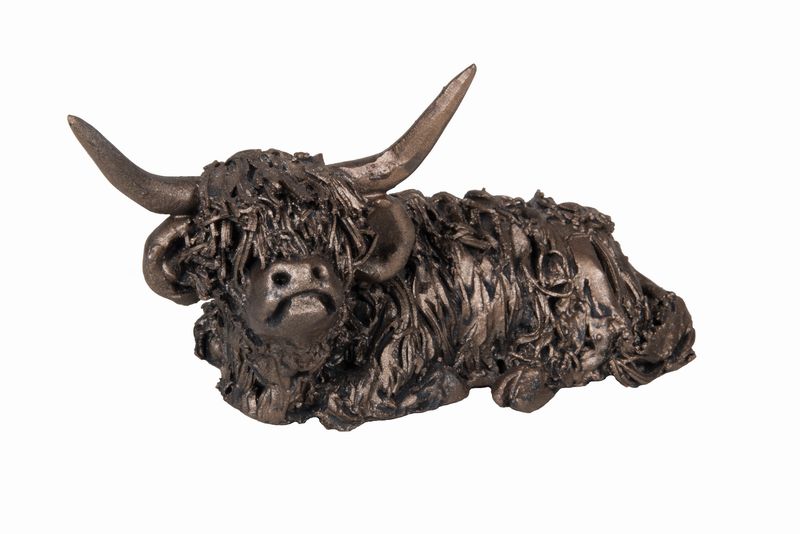 Dougal Sitting Highland Cow Frith Bronze Sculpture