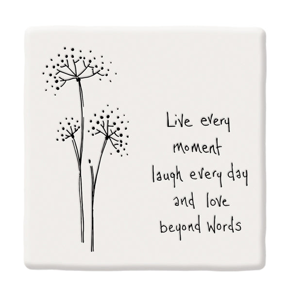 East Of India Live Every Moment Floral Coaster