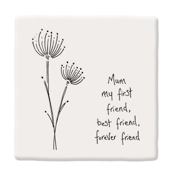 East Of India Mum My Friend Floral Coaster