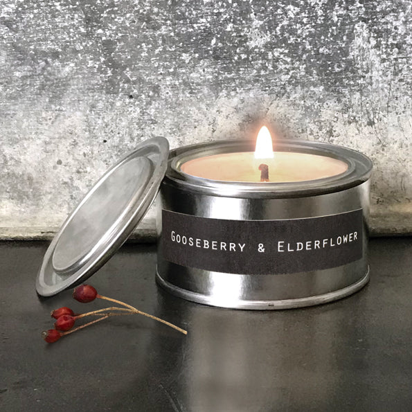 East Of India Gooseberry & Elderflower Tin Candle