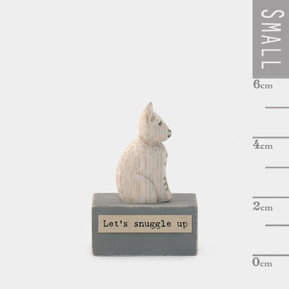 East Of India 'Let's Snuggle Up' Wood Scene Cat