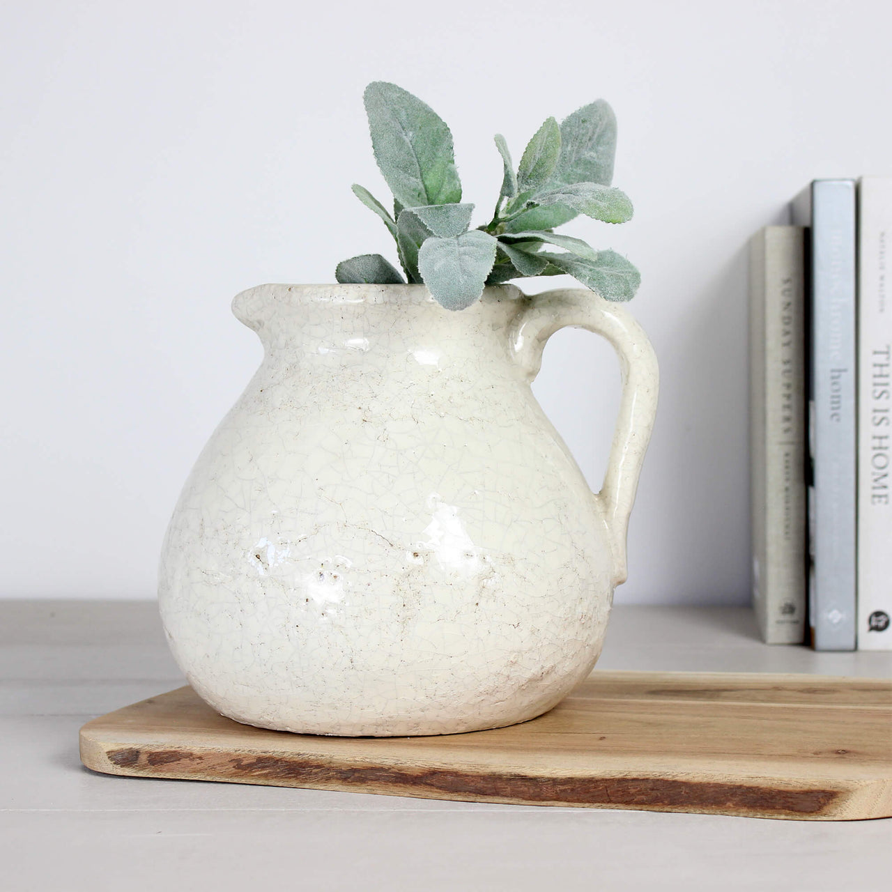 Ceramic Elena Distressed Flower Jug