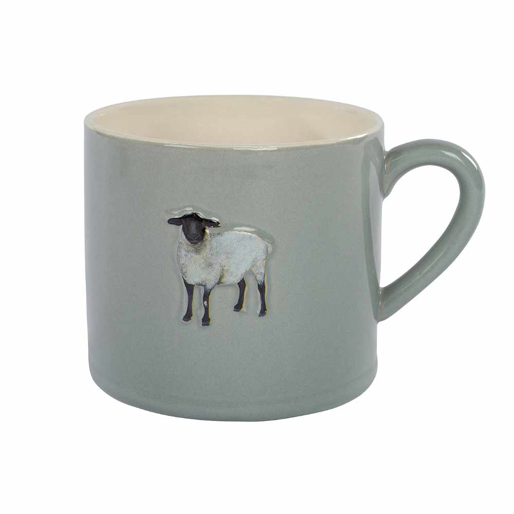 Sheep Embossed Grey Mug