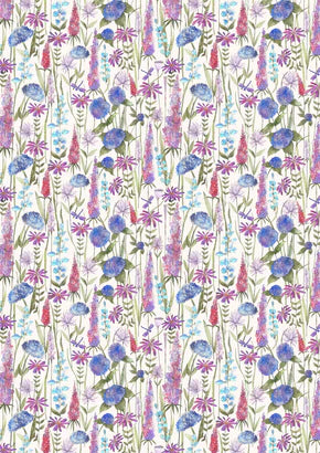 Florabunda Bluebell Ecru Roman Blind