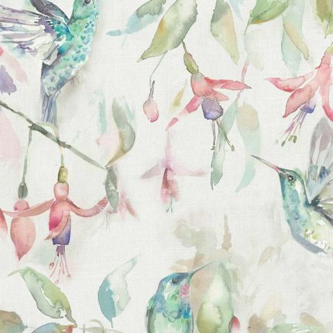 Fuchsia Flight Cream Curtains