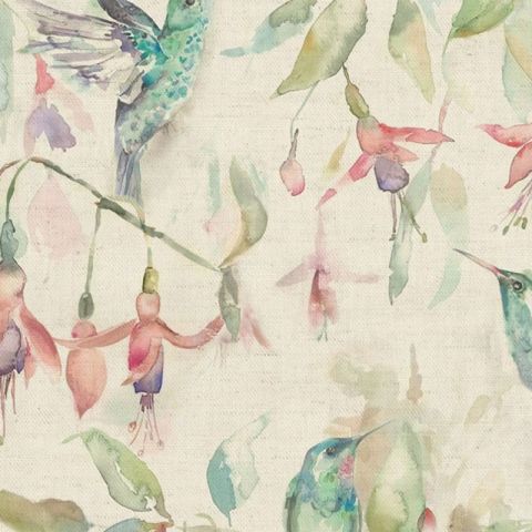 Fuchsia Flight Linen Curtains