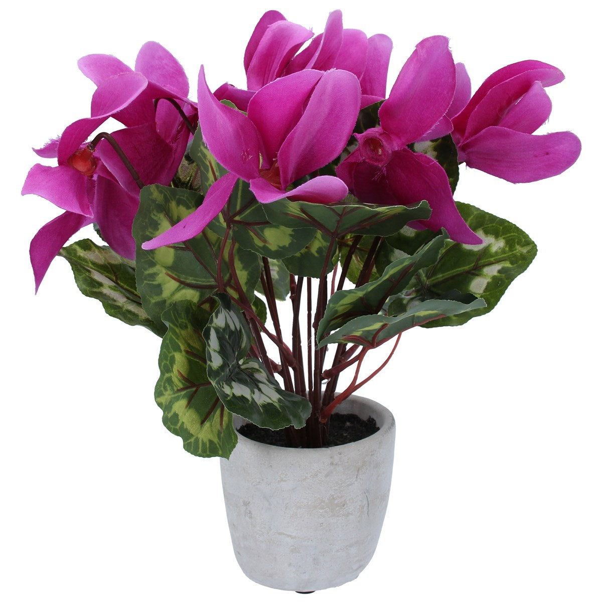 Faux Magenta Cyclamen Potted Plant