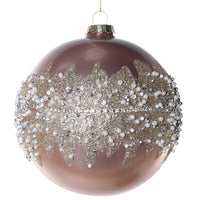 Thumbnail for Large Pink Diamante And Bead Bauble