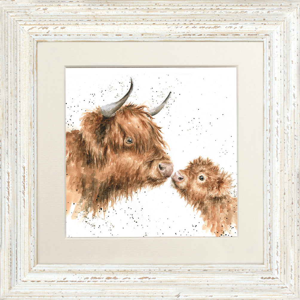 Wrendale Gentle One Highland Cow Framed Mounted Print