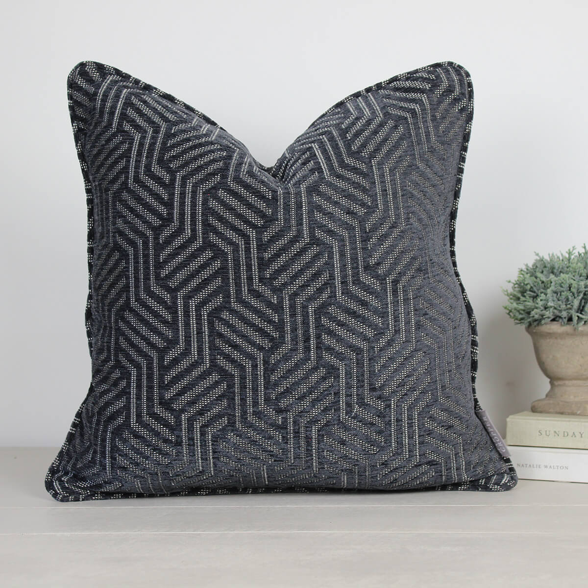 Geo Charcoal Cushion.