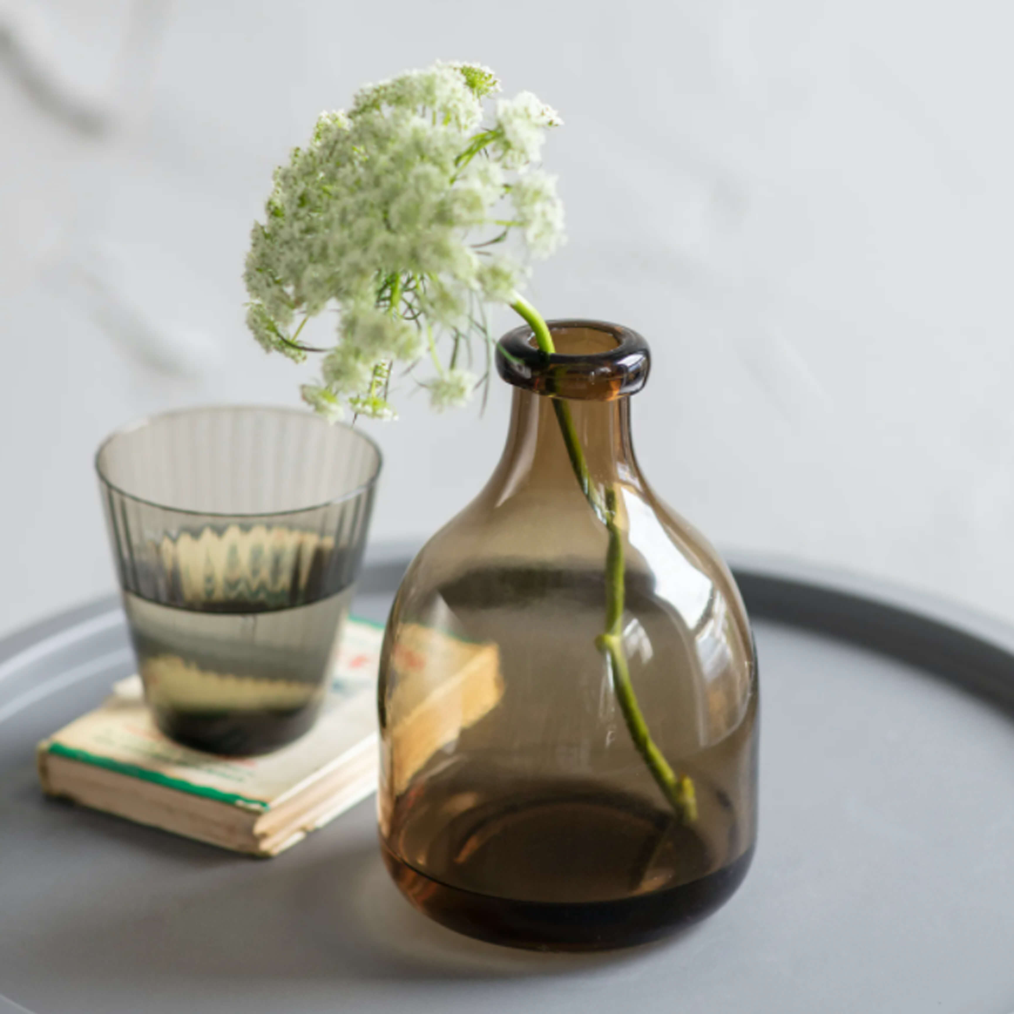 Jade Chestnut Glass Bottle Vase