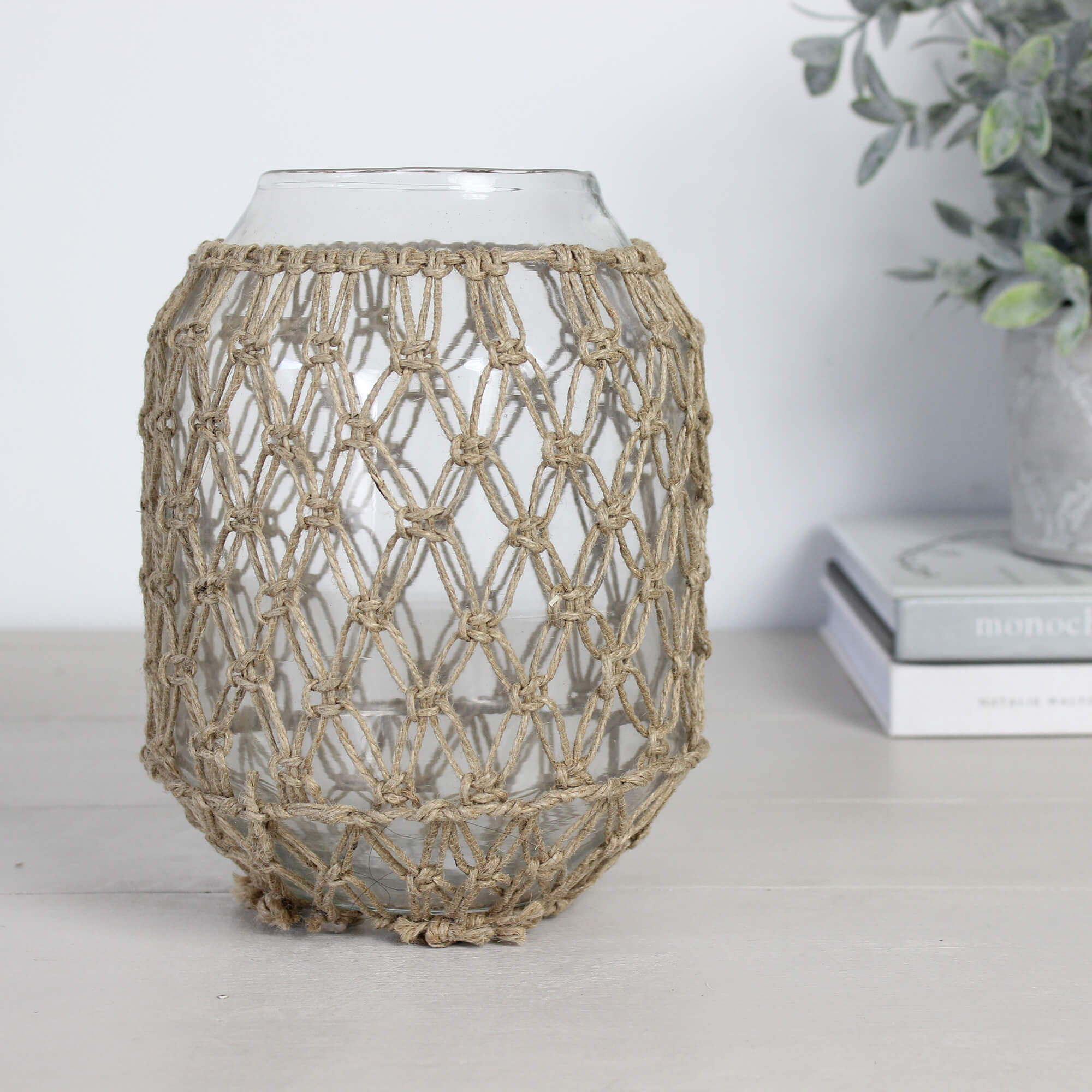 Glass and Jute Vase