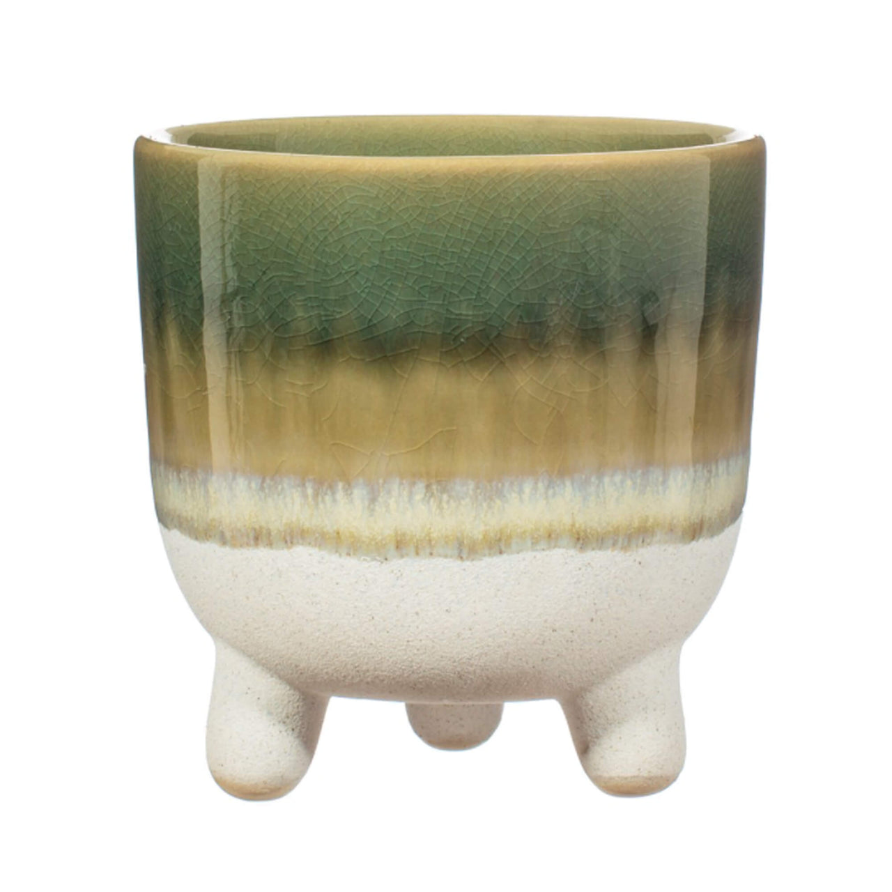 Large Mojave Green Glazed Planter on Legs