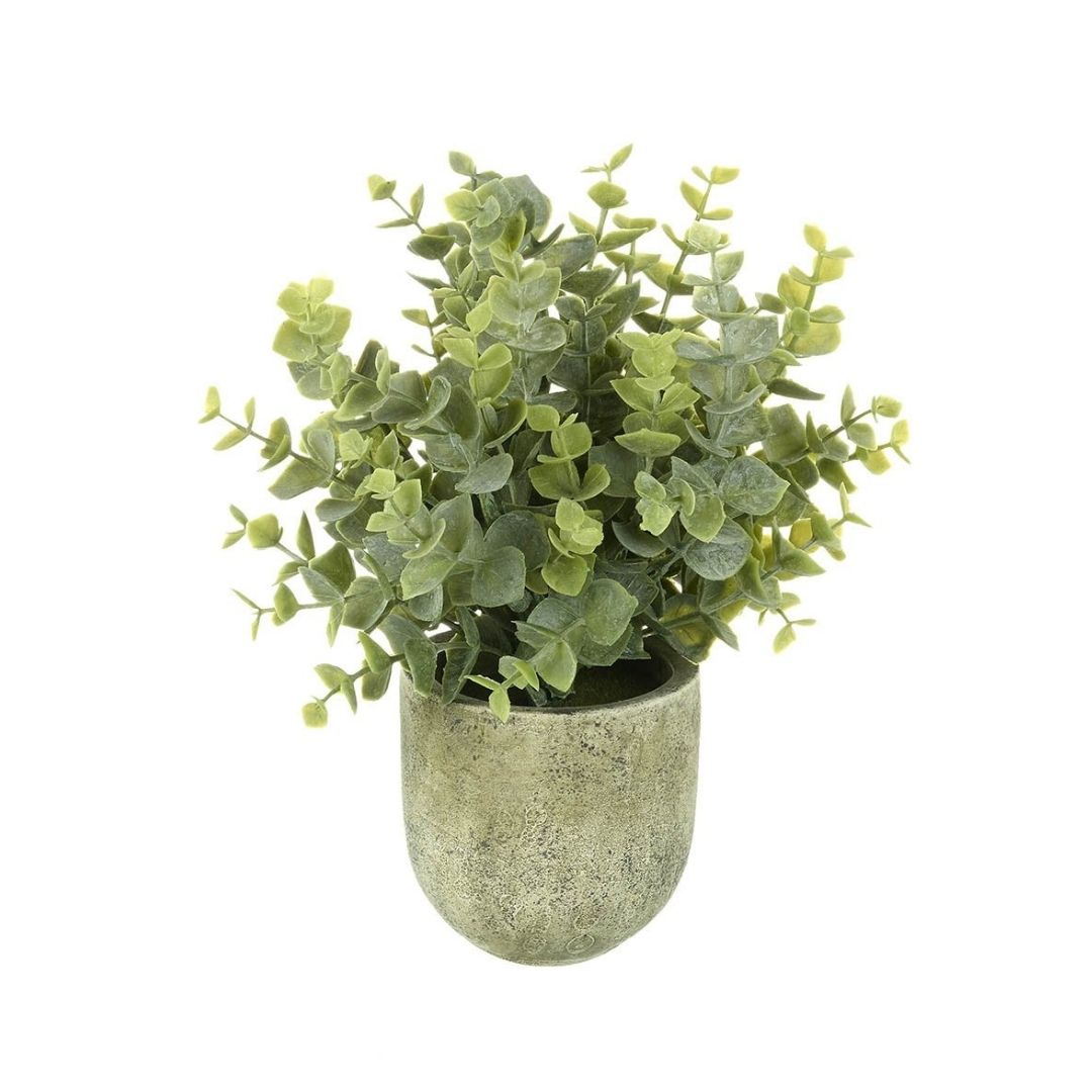 Faux Green Potted Eucalyptus