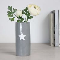Thumbnail for Small Grey Ceramic Vase with White Star