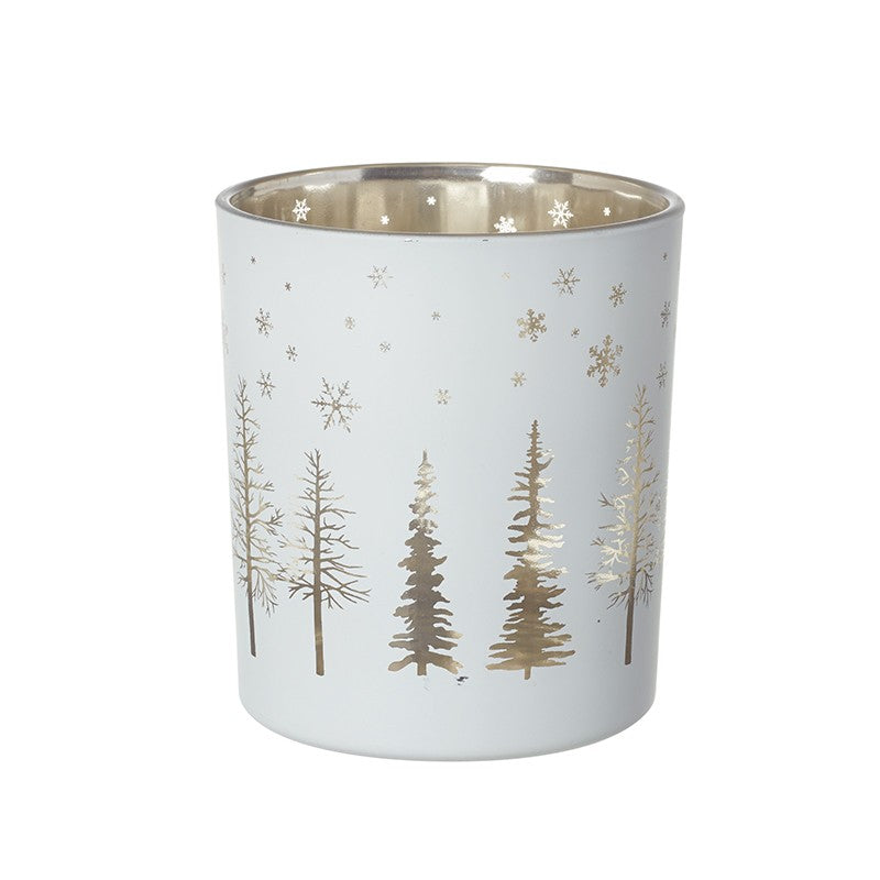 White And Gold Tree T-Light Candle Holder