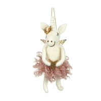 Thumbnail for Deep Pink Fluffy Felt Unicorn with Star Tree Decoration