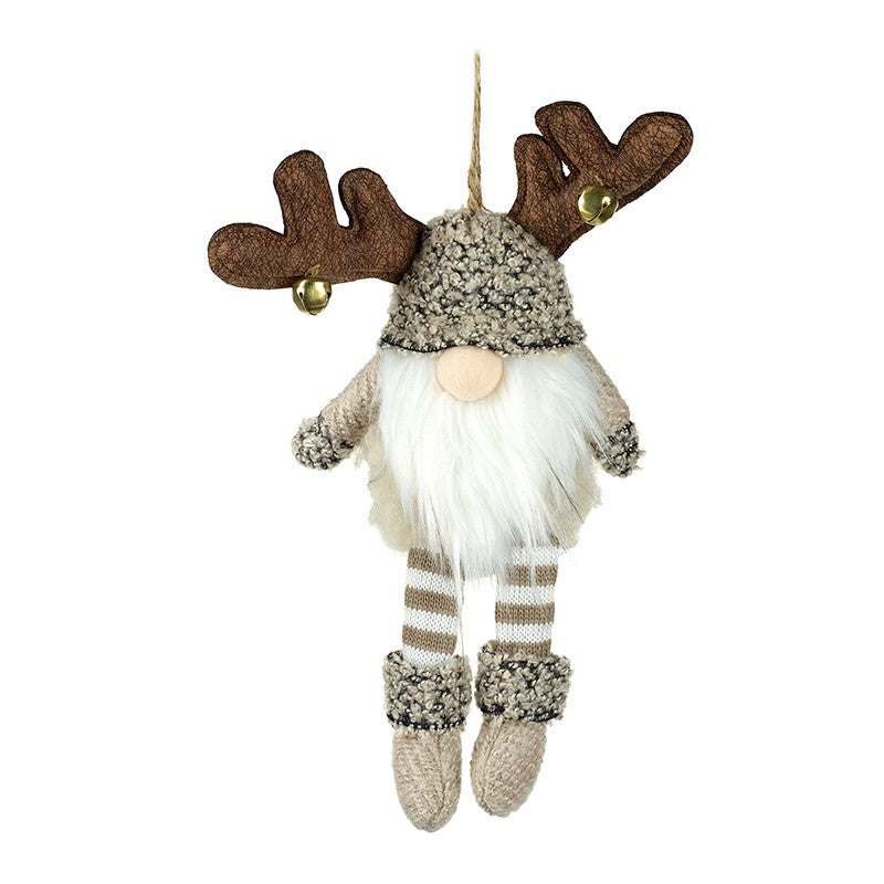 Reindeer Gonk With Bell Antlers Tree Decoration