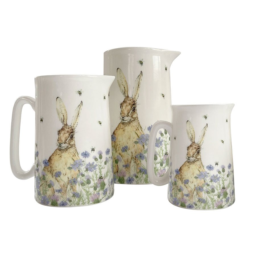 Mosney Mill Hare and Wildflower Jug Large